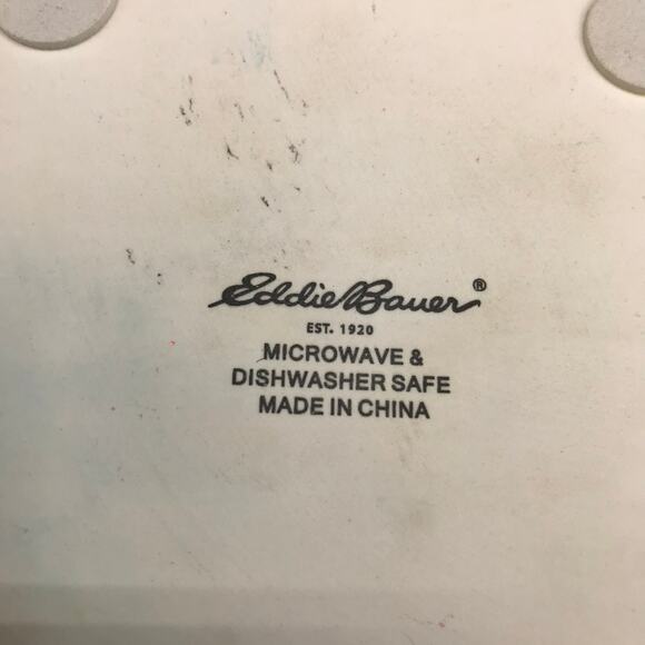 Vintage Eddie Bauer Set of 4 Holiday Coasters Porcelian Square with Felt Feet - Picture 7 of 7